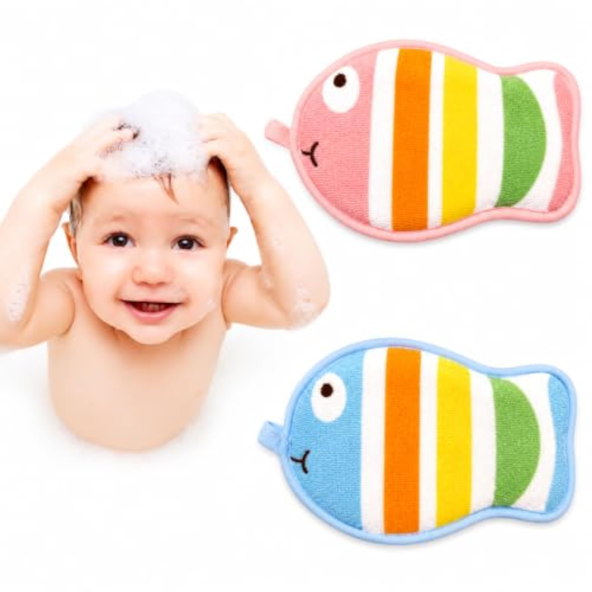 Baby Bathing Sponge Soft Cartoon Bath Scrubber, 2 PCS